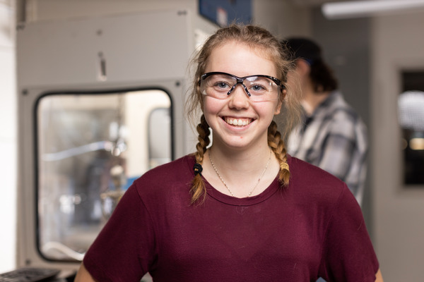 Student in a lab.