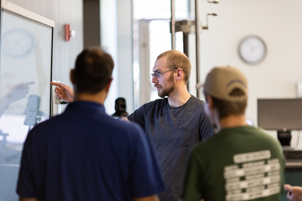 Instructor teaching students