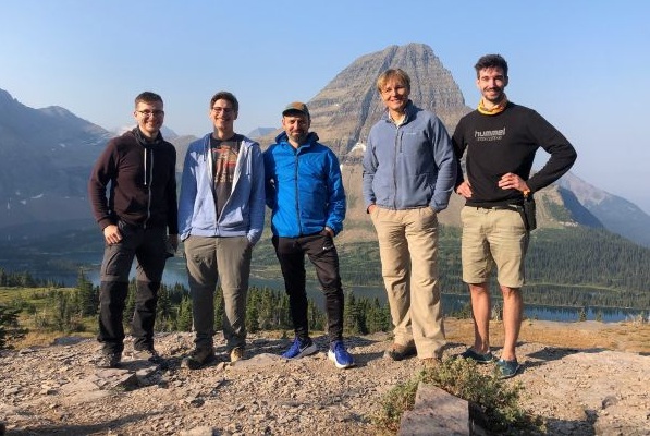 !Some of the study’s core contributing authors during their visit to Montana. From left: Dávid Nagy, Kevin Kozic, Christoph Rosche, Robert Pal, and Julian Selke. 