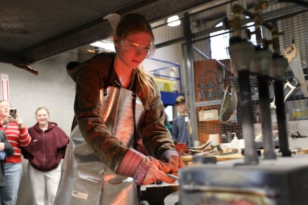 !A student works in a metallurgy lab