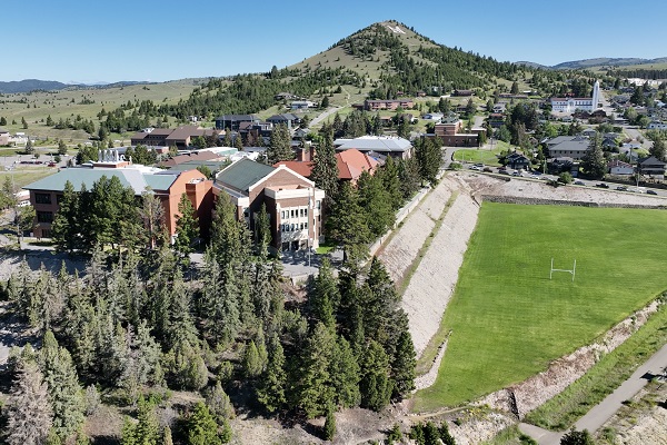 Aerial shot of campus